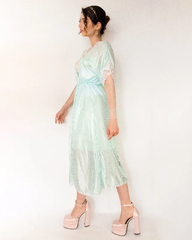 women robes with a lightweight fleece liningVintage 1960s Pearlescent Sheer Robe Turquoise women robes with a lightweight fleece liningVintage 1960s Pearlescent Sheer Robe Turquoise