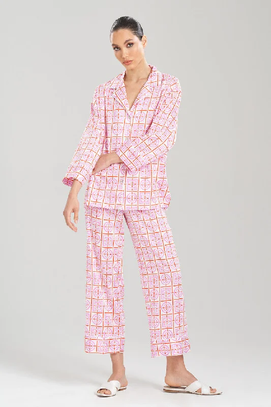 women's three - piece pajama sets including a robeInfinity Cotton Sateen Notch PJ