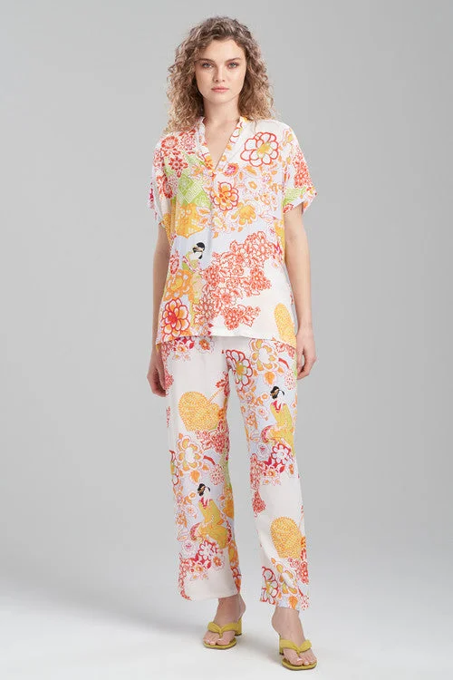 women's pajama sets with a crew - neck topGeisha Garden Mandarin PJ
