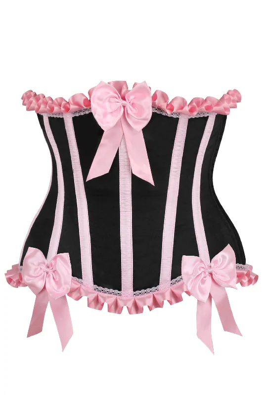 back lacing women bustiers and corsetsTop Drawer Black/Pink Steel Boned Burlesque Underbust Corset Waist Cincher back lacing women bustiers and corsetsTop Drawer Black/Pink Steel Boned Burlesque Underbust Corset Waist Cincher