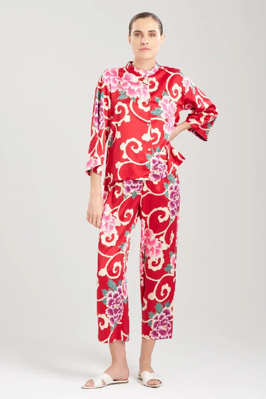 women's pajama sets with animal prints for a trendy lookSaz Mandarin PJ