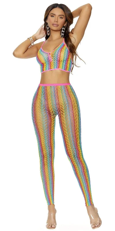 celebrity inspired women sexy lingerieSexy Pride Rainbow Crochet Cami Top and Leggings celebrity inspired women sexy lingerieSexy Pride Rainbow Crochet Cami Top and Leggings