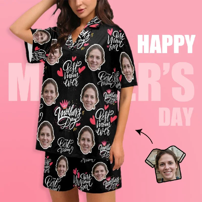 maternity women's nightgowns for expectant momsCustom Face Love MOM Women's V-Neck Short Pajama Set Mother's Day & Birthday Gift maternity women's nightgowns for expectant momsCustom Face Love MOM Women's V-Neck Short Pajama Set Mother's Day & Birthday Gift