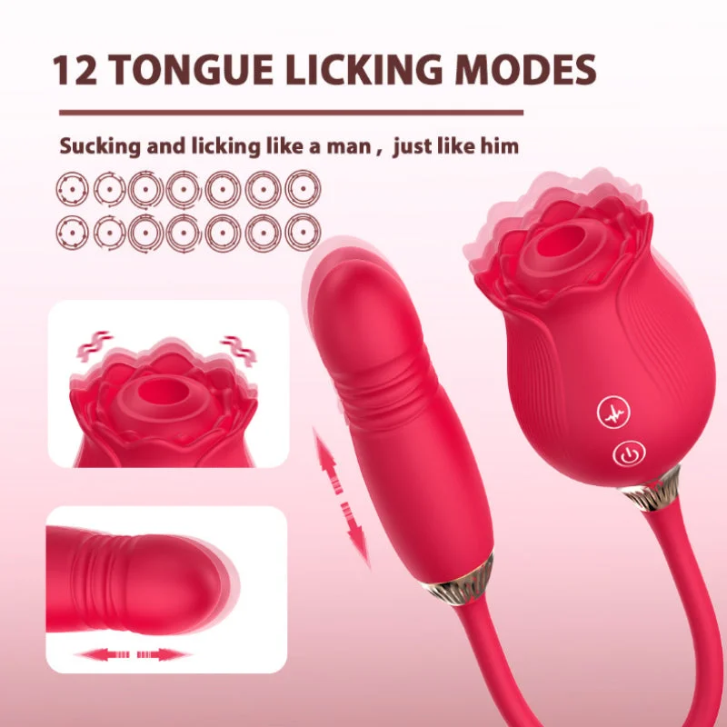Women's Corset Style Lingerie Rose Suction Telescopic Vibrator For Women's Use