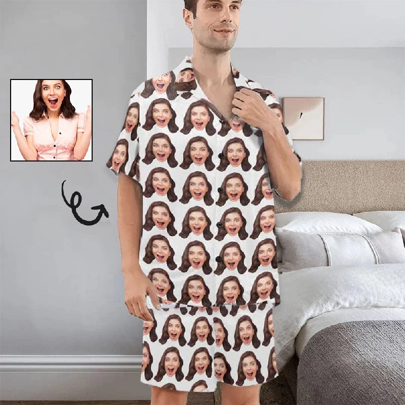 crew neck women's sleepshirts for a classic styleCustom Face Pajamas Surprise Seamless Loungewear Personalized Men's V-Neck Short Sleeve Pajama Set Photo Gifts Birthday crew neck women's sleepshirts for a classic styleCustom Face Pajamas Surprise Seamless Loungewear Personalized Men's V-Neck Short Sleeve Pajama Set Photo Gifts Birthday