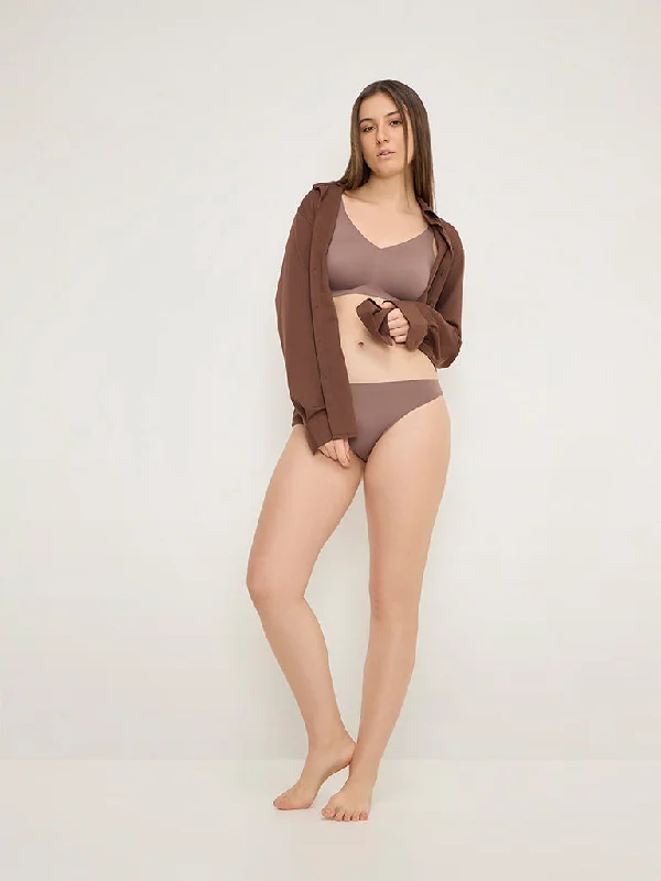 bamboo - fiber women briefs for natural antibacterial propertiesWunderlove Brown Invisible Flocked Brief bamboo - fiber women briefs for natural antibacterial propertiesWunderlove Brown Invisible Flocked Brief