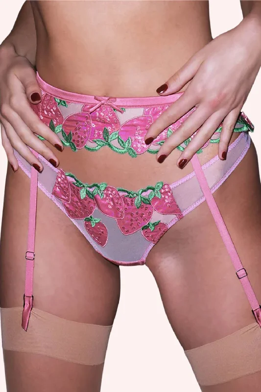 seamless women thongs for invisible under tight dressesStrawberry Embroidery Thong