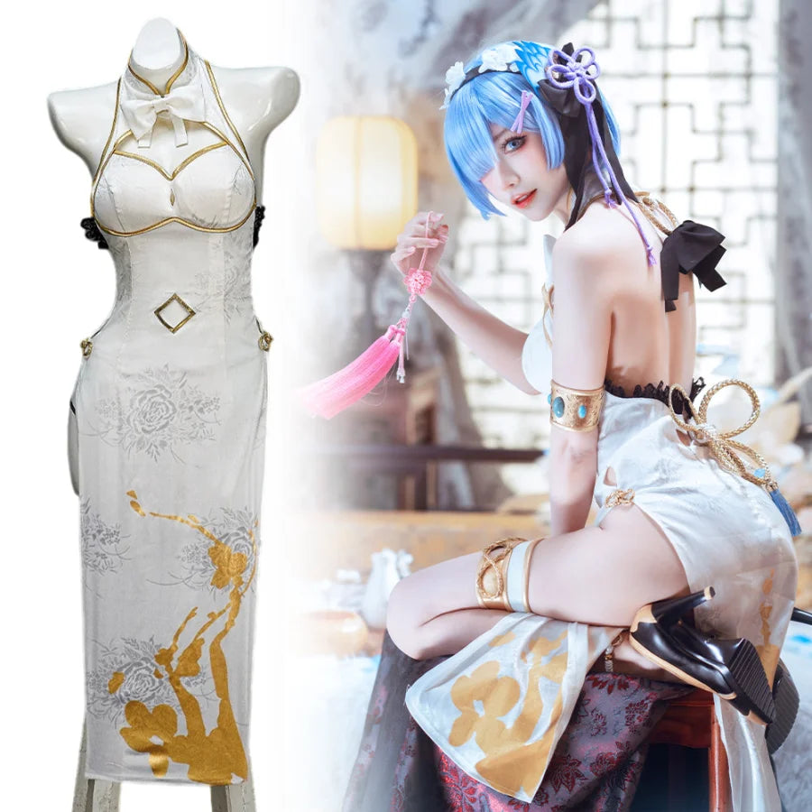 Re: Zero − Starting Life in Another World Rem Cheongsam Cosplay Costume C07470