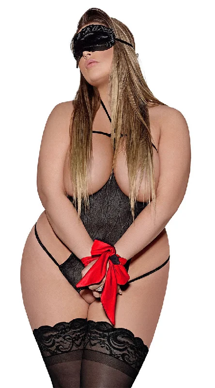 Women's Bridal Lingerie Collection Plus Size Comfort Zones Bondage Teddy Set