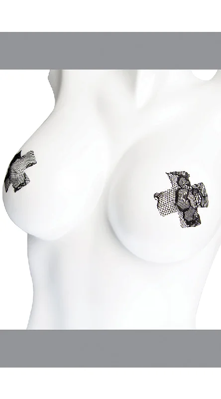 affordable women lingerie online for budget shoppersBlack and Red Lace Cross Pasties Pack
