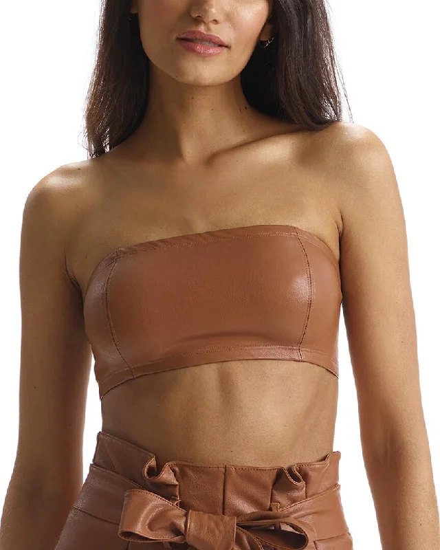 adjustable women lingerie straps for a perfect fitcommando Faux Leather Bandeau Bralette