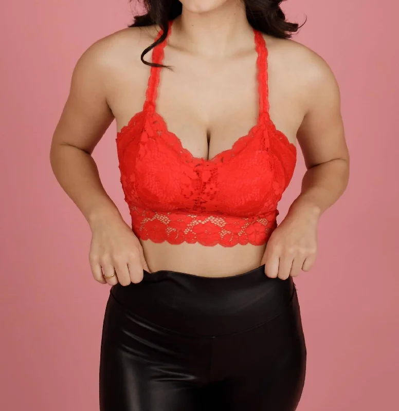 see through women lingerie styles for allureJuliette Racerback Bralette In Red