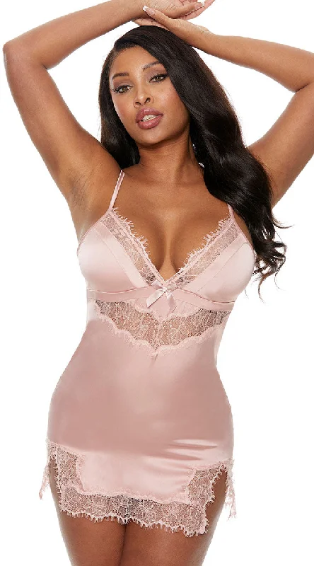 women lounge dress with a thermal - regulating fabric for year - round useLet It Satin Chemise women lounge dress with a thermal - regulating fabric for year - round useLet It Satin Chemise