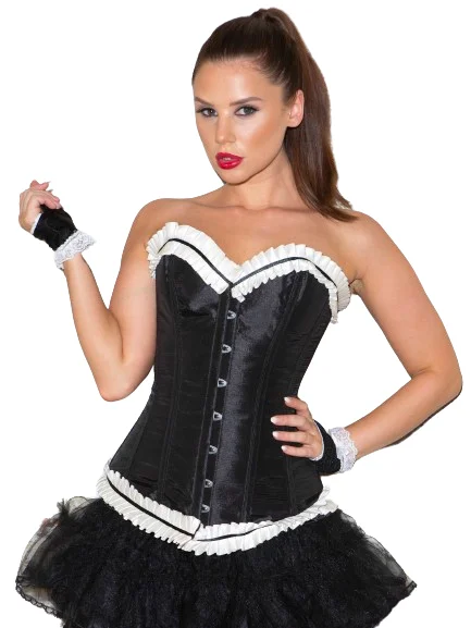 white women lingerie for purityMaids Frill Overbust Corset