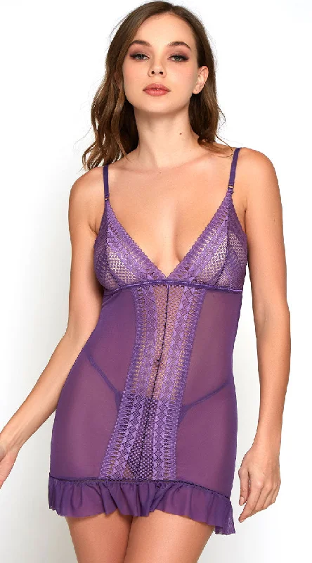 women lounge dress with a moisture - wicking fabric for active loungingMargo Mesh Chemise Set