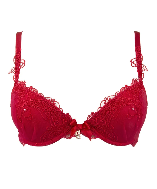 sexy lingerie for women with large busts for supportSoir De Venise Rouge Contour Plunge Bra