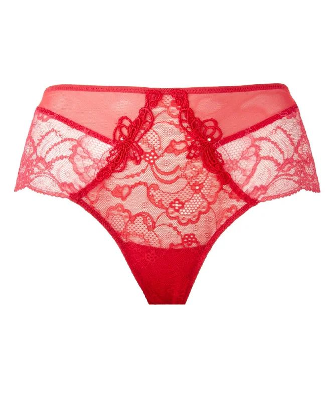 high cut women lingerie for a leg - lengthening effectSoir de Venise Rouge Short
