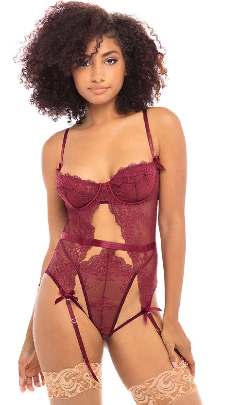 bondage inspired women lingerie for a kinky appealSplit Second Lace Teddy
