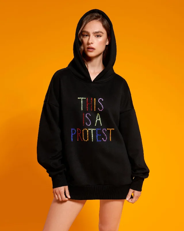 underwire sports bras for extra stabilityBB x Ashish This Is A Protest Hoodie