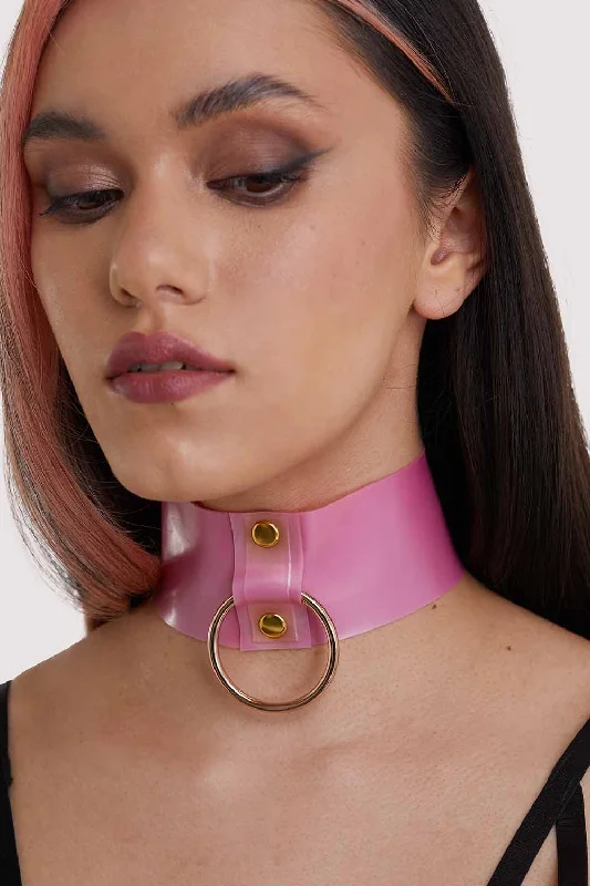 Bra with anti - bacterial properties for a hygienic fit Bettie Page Pink Latex Ring Choker Bra with anti - bacterial properties for a hygienic fit Bettie Page Pink Latex Ring Choker