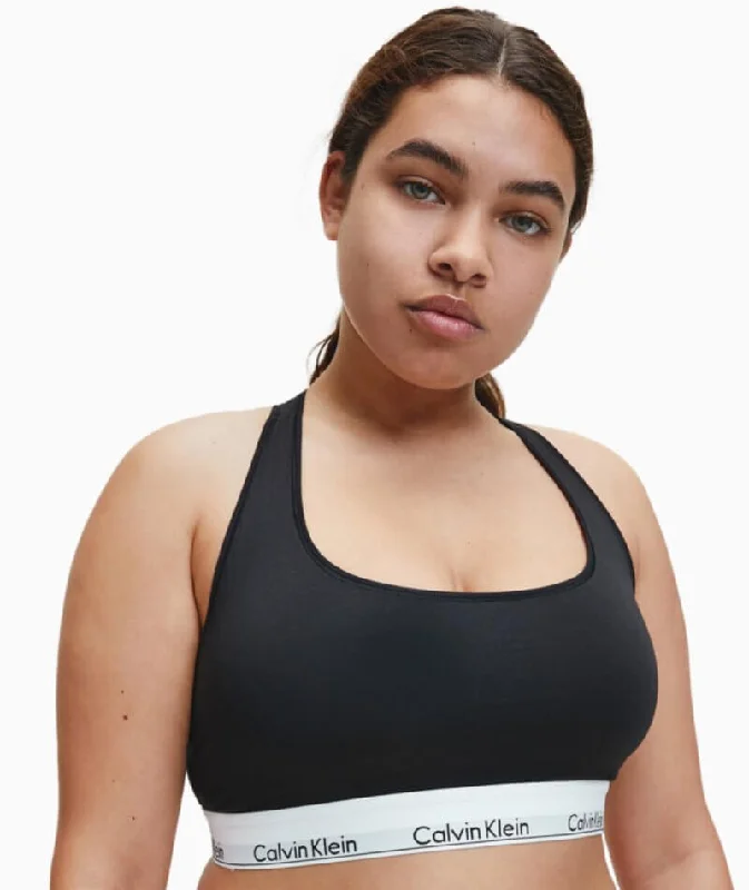 convertible bras with adjustable strapsCalvin Klein Modern Cotton Plus Unlined Bralette - Black