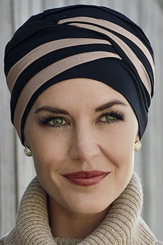 plunge t - shirt bras for a sleek appearanceChristine Shanti Turban - Black/Taupe
