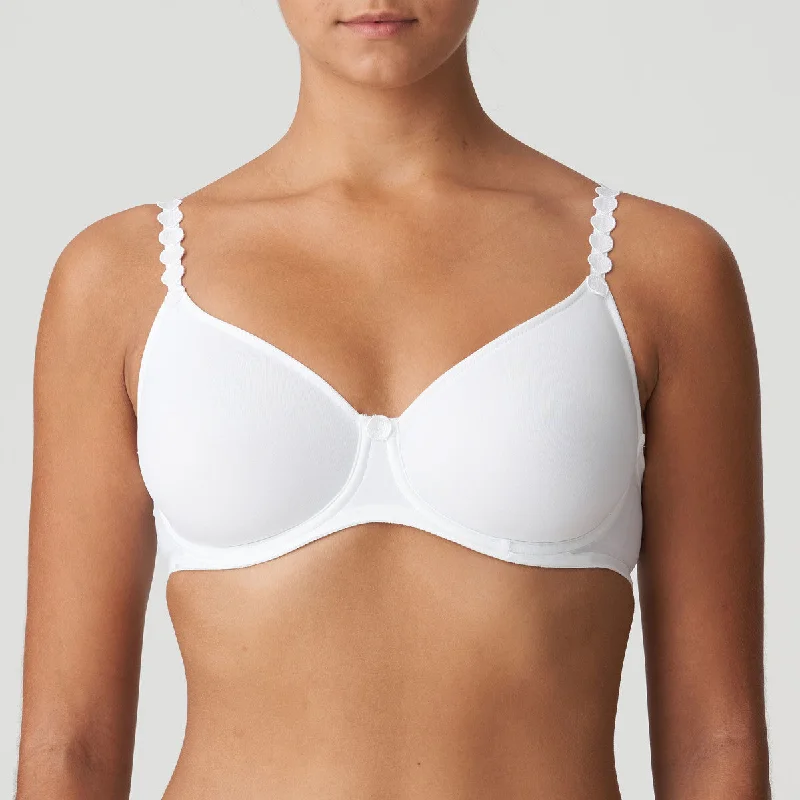 Bra with a high - cut cup for more coverage and support​ Tom Non-Padded Bra | White