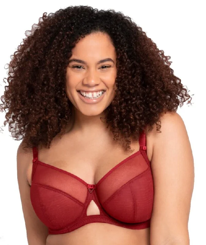 strapless lace bras for formal eventsCurvy Kate Victory Balcony Bra - Claret