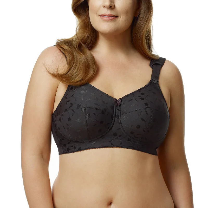 Bra with a foam - lined cup for a more structured shape Elila Jacquard Black Wireless Bra 1305 Bra with a foam - lined cup for a more structured shape Elila Jacquard Black Wireless Bra 1305
