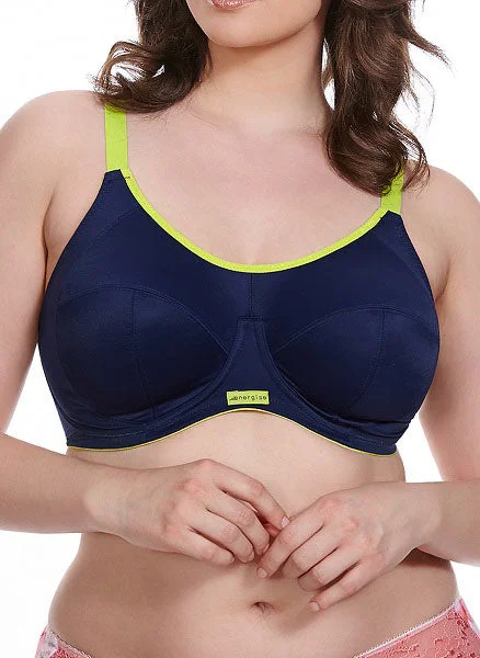 Minimizer bras to reduce the appearance of breast size​ Elomi Energise Navy Sports Bra 8041