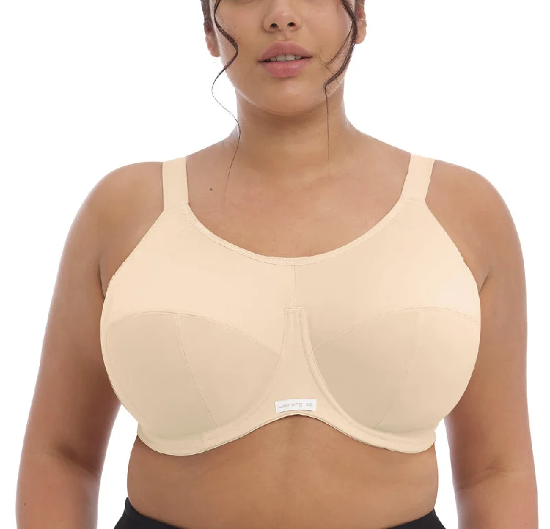 Polyester bras with moisture - wicking properties​ Elomi Energise Nude Sports Bra 8041