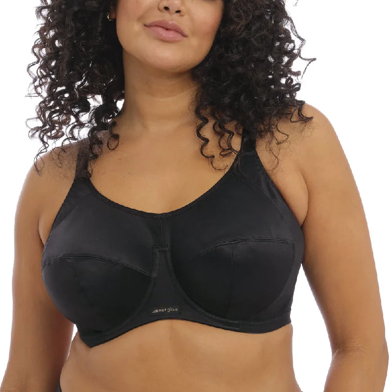 Sleep bras for a gentle and supportive fit during rest​ Elomi Energise Black Sports Bra 8041