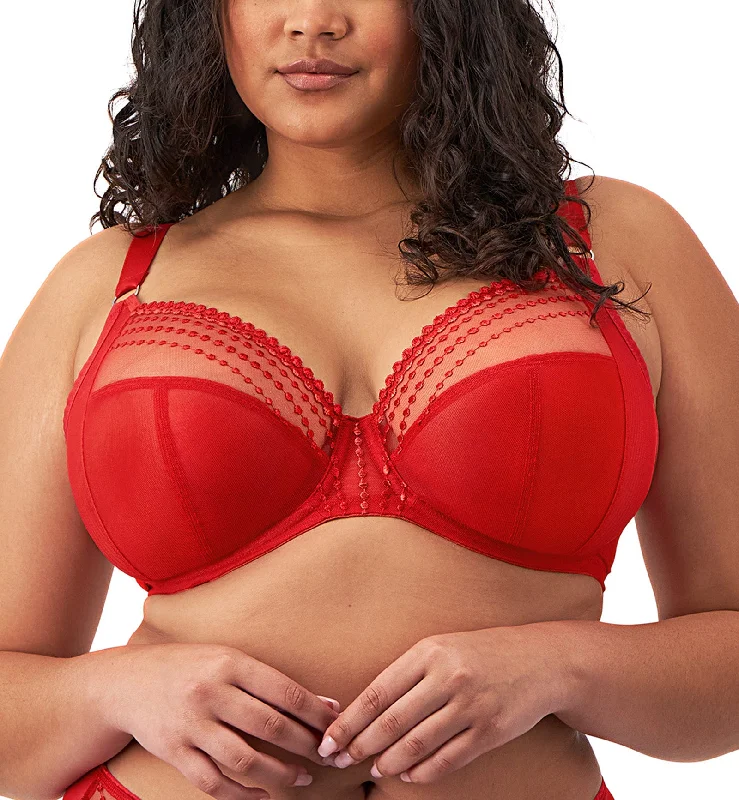 Bra with a quick - drying lining for convenience Elomi Matilda Banded Plunge Underwire Bra (8900) - Haute Red Bra with a quick - drying lining for convenience Elomi Matilda Banded Plunge Underwire Bra (8900) - Haute Red