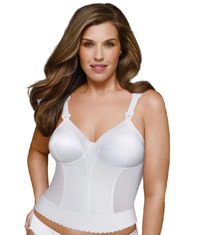 supportive underwire bras for large bustsExquisite Form Fully Back Close Longline Bra - White