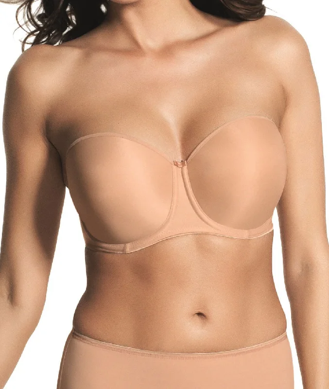 Bra with side - support panels to prevent spillage​ Fantasie Smoothing Nude Strapless Bra 4530
