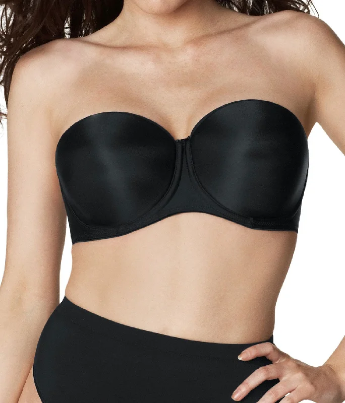 Bra with adjustable hooks for a customized fit​ Fantasie Smoothing Black Strapless Bra 4530