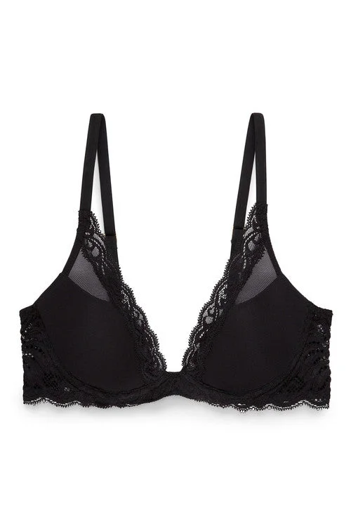 Nylon bras offering durability and stretch​ Feathers Plunge T-Shirt Bra - Basics