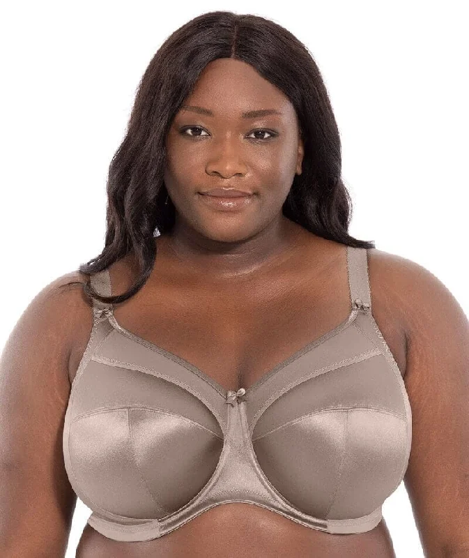 plunge wireless bras for a natural lookGoddess Keira Underwired Banded Bra - Pebble
