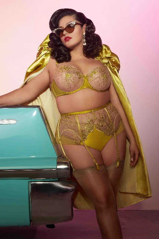 sexy backless push up brasJulies' Roses Chartreuse Underwire Curve Bra