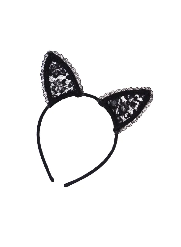 Bra with a textured fabric for added visual interest​ Lace Cat Ears