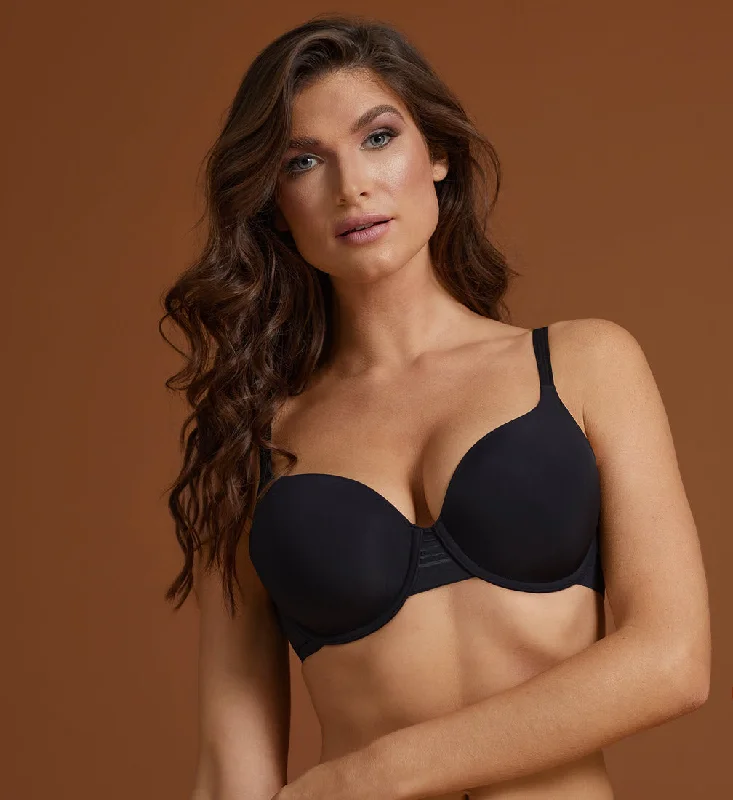 Push - up bras to add cleavage and lift Le Mystere Second Skin Black Back Smoothing T Shirt Bra 5221 Push - up bras to add cleavage and lift Le Mystere Second Skin Black Back Smoothing T Shirt Bra 5221