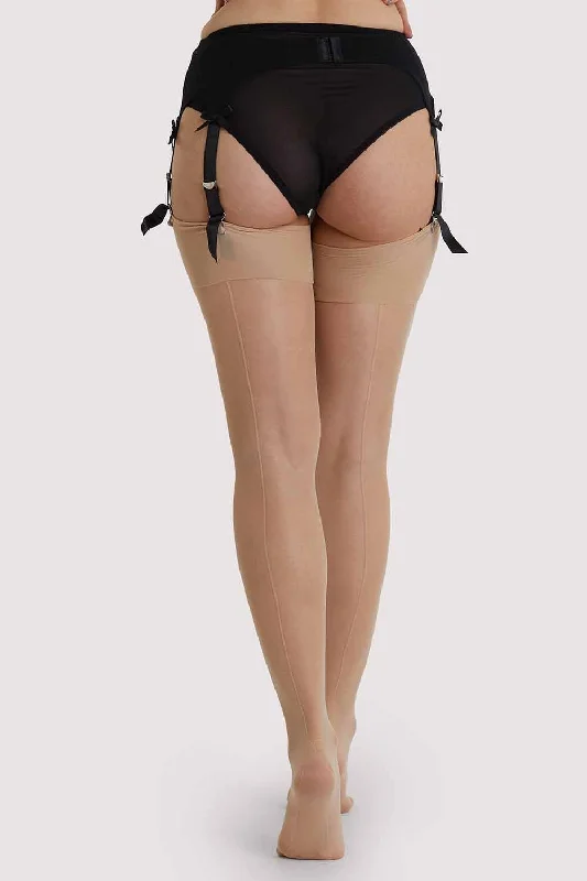 Bra with a plus - size adjustable strap for added comfort Light Nude Seamed Stockings Regular Bra with a plus - size adjustable strap for added comfort Light Nude Seamed Stockings Regular