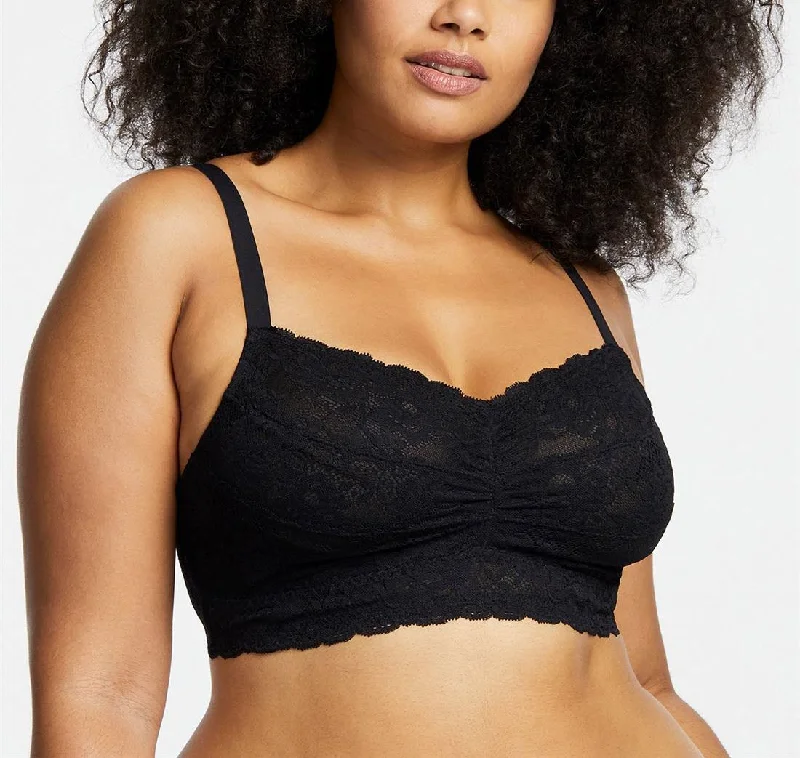 Bra with a detachable strap for easy washing​ Montelle Lace Bralette Black Bra 9334