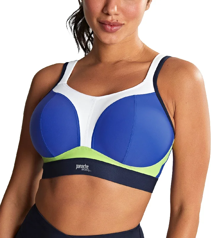 Bra with anti - bacterial properties for a hygienic fit Panache Boundless Racerback Non-Wire Sports Bra (7341B) - Blue Bra with anti - bacterial properties for a hygienic fit Panache Boundless Racerback Non-Wire Sports Bra (7341B) - Blue