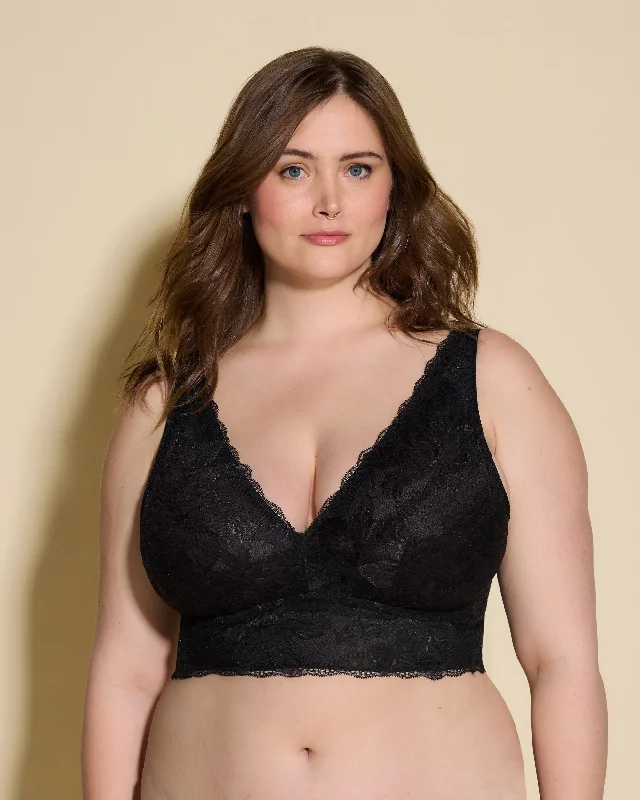 Bra with a nylon - lined cup for stretch and support​ Super Curvy Longline Bralette