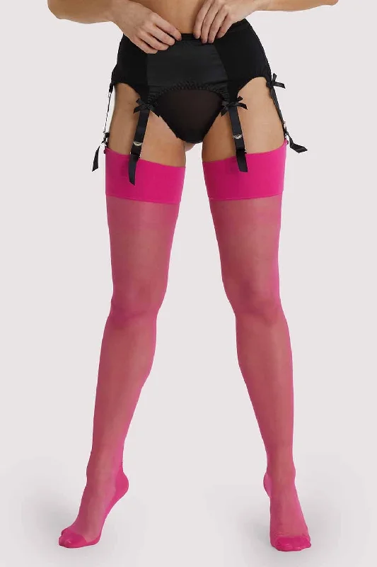 Bra with a satin - lined cup for a smooth and comfortable fit Pink Peacock Seamed Stockings Bra with a satin - lined cup for a smooth and comfortable fit Pink Peacock Seamed Stockings