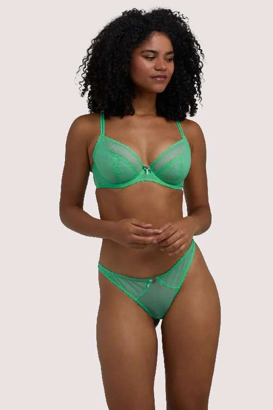 Bra with a racerback design for better mobility​ Grace Mint Thong