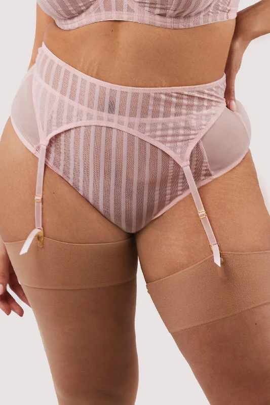 plus size nursing bras for breastfeeding momsPresley Pink Stripe And Lace Trim Suspender plus size nursing bras for breastfeeding momsPresley Pink Stripe And Lace Trim Suspender