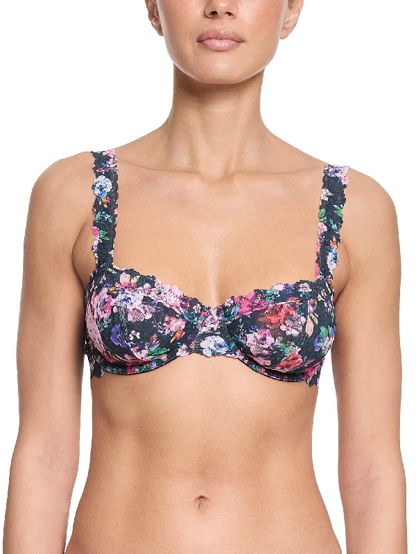moisture wicking sports bras for sweaty workoutsSignature Lace Balconette Bra Dark Peonies