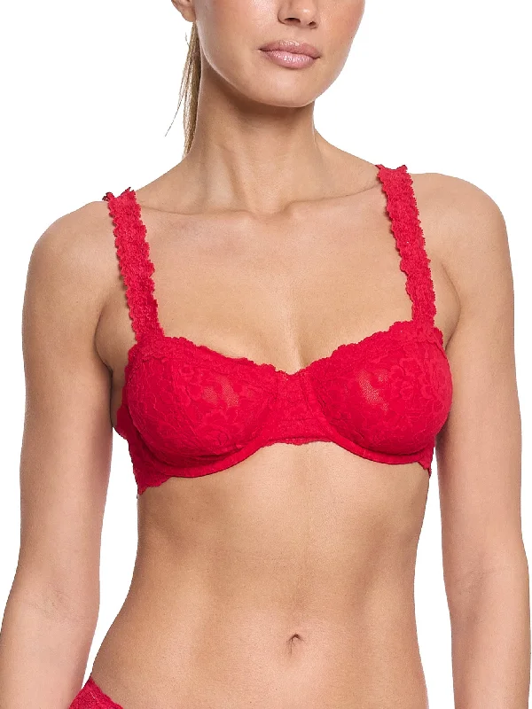 lace bras for a romantic lookSignature Lace Balconette Bra Red